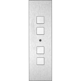 Панель Barchetto 4 LED, анодированный алюминий, плоские кнопки арт. 61112-04-AF