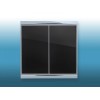 Elsner M2-T-ME-BL Кнопочный выключатель Corlo M2-T, 2x канальный (2 кнопки), NTC сенсор, чёрное стекло, металлическая хромированная матовая окантовка арт. M2-T-ME-BL