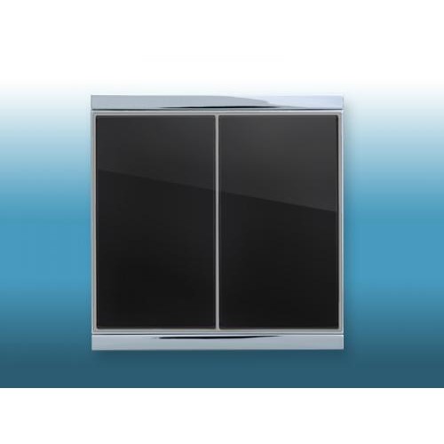 Elsner M2-T-ME-BL Кнопочный выключатель Corlo M2-T, 2x канальный (2 кнопки), NTC сенсор, чёрное стекло, металлическая хромированная матовая окантовка арт. M2-T-ME-BL