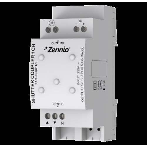 Zennio ZAC-SHUC1C Shutter Coupler 1CH / Адаптер AC/DC для жалюзийных актуаторов, 1-канальный арт. ZAC-SHUC1C