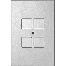 Панель Contrattempo 4 LED, анодированный алюминий, плоские кнопки арт. 62112-04-AF