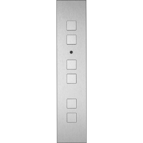 Панель Barchetto 6 LED, анодированный алюминий, плоские кнопки арт. 61112-06-AF
