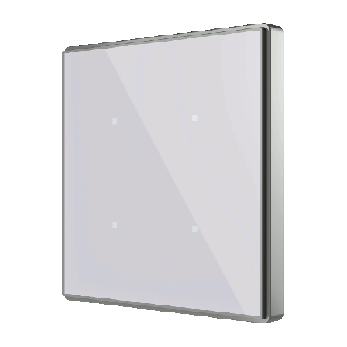 Zennio ZVI-SQTMD4-S Выключатель сенсорный KNX Square TMD, 4-кнопочный, 2хAI/DI, термостат, датчик температуры, цвет серебряный арт. ZVI-SQTMD4-S (снято с производства)
