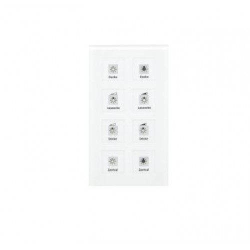 KNX RF+ GLASS PUSH BUTTON PLUS 8-FOLD WITH ACTUATOR WHITE