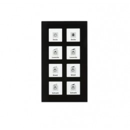 KNX RF+ GLASS PUSH BUTTON PLUS 8-FOLD WITH ACTUATOR BLACK