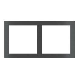 Прямоугольная поверхность плиты (71 и 20 мм) (98 x 168) 2 окна (45x45)+( 45x45) Fenix NTM® Black Ingo арт. EK-S2E-FNI