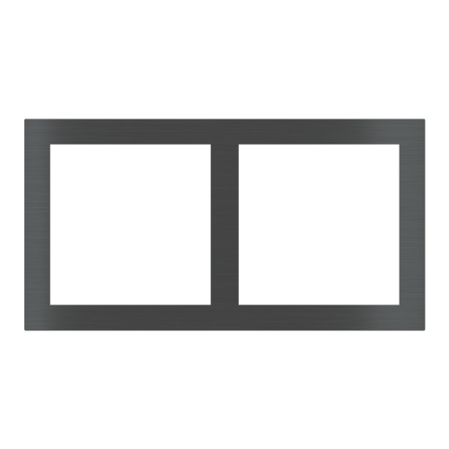 Прямоугольная плата глубокая (FF / 71 / 20 Venti) (87x158) 2 окна (60x60) + (60x60) Пластик насыщенного черного цвета арт. EK-D2S-GAE
