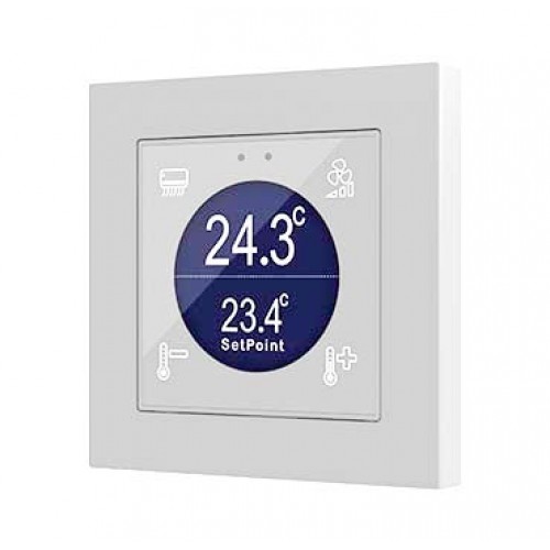 Zennio ZVI-F55D-GW Flat 55 Display / Выключатель KNX сенсорный с дисплеем (стандарт рамки 55x55мм), цвет белый глянцевый арт. ZVI-F55D-GW (снято с производства)