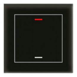 KNX GLASS PUSH BUTTON II LITE 1-FOLD RGBW BLACK WITHOUT TEMPERATURE SENSOR