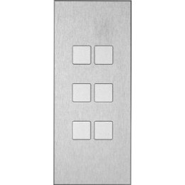 Панель Contrattempo 6, сталь, плоские кнопки арт. 62111-06-SF