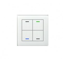 KNX GLASS PUSH BUTTON II LITE 4-FOLD RGBW WHITE WITHOUT TEMPERATURE SENSOR