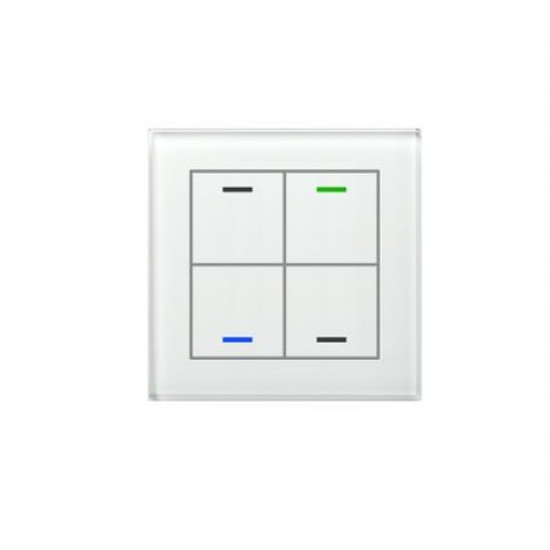 KNX GLASS PUSH BUTTON II LITE 4-FOLD RGBW WHITE WITHOUT TEMPERATURE SENSOR