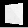 Zennio ZVIF4VTGW Выключатель сенсорный KNX Flat 4, версия vT, 4-кнопочный, LED индикация, 2хAI/DI, цвет: глянцевый белый арт. ZVIF4VTGW