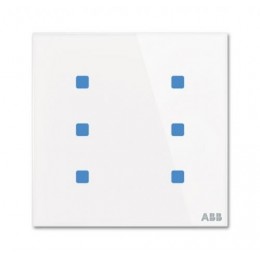 ABB TB/U6.5.1-CG Сенсор Tacteo 6-кнопочный, 86х86, вертикальный, белое стекло, цвет: Белый арт. TB/U6.5.1-CG