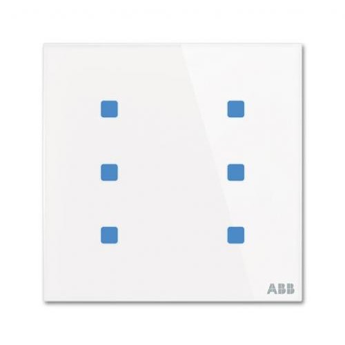 ABB TB/U6.5.1-CG Сенсор Tacteo 6-кнопочный, 86х86, вертикальный, белое стекло, цвет: Белый арт. TB/U6.5.1-CG