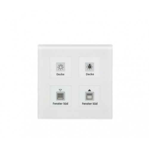 KNX RF+ GLASS PUSH BUTTON PLUS 4-FOLD WITH ACTUATOR WHITE