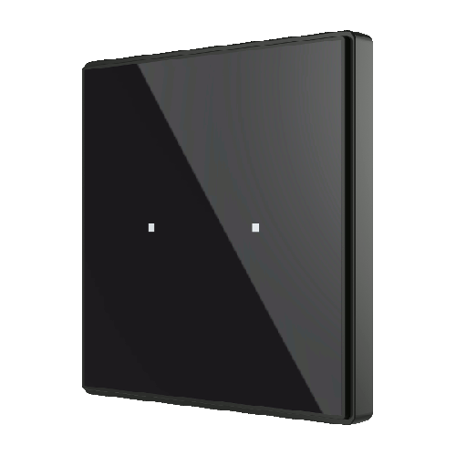 Zennio ZVI-SQTMD2A Выключатель сенсорный KNX Square TMD, 2-кнопочный, 2хAI/DI, термостат, датчик температуры, цвет чёрный арт. ZVI-SQTMD2-A (снято с производства)