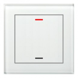 KNX GLASS PUSH BUTTON II LITE 1-FOLD RGBW WHITE WITHOUT TEMPERATURE SENSOR