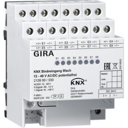 Gira 212800 KNX двоичный вход 8-местн. 12 – 48 В AC/DC, беспотенциальный арт. 212800
