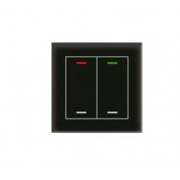 KNX GLASS PUSH BUTTON II LITE 2-FOLD RGBW BLACK WITHOUT TEMPERATURE SENSOR