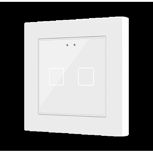 Zennio ZVIF55X2V2GW Емкостный сенсорный выключатель с подсветкой (55 x 55 мм) Flat 55 X2v2, цвет белый глянцевый арт. ZVIF55X2V2GW (снято с производства)