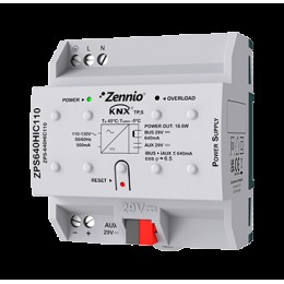 Zennio ZPS-640 HIC110 Источник питания KNX 640 мА плюс дополнительный источник питания 29 В постоянного тока. арт. ZPS-640 HIC110