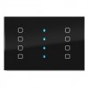 Blumotix BX–F–RB8 Стеклянная накладка на выключатель QUBIK BUTTON, 8 кнопок, прямоугольная 120X80, чёрная. арт. BX–F–RB8