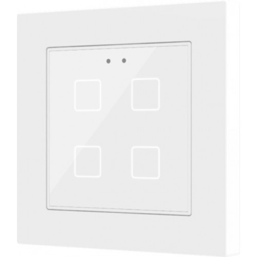 Zennio ZVI-F55X4-GW Выключатель сенсорный KNX Flat F4, 4-кнопочный арт. ZVI-F55X4-GW (снято с производства, замена арт. ZVIF55X4V2GW)