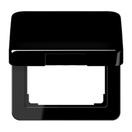 Coperchio a cerniera per prese e apparecchi con mascherina 50 x 50 mm, nero арт. CD590KLSW