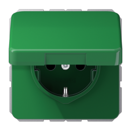 Coperchio a cerniera per prese e apparecchi con mascherina 50 x 50 mm, verde арт. CD590KLGN