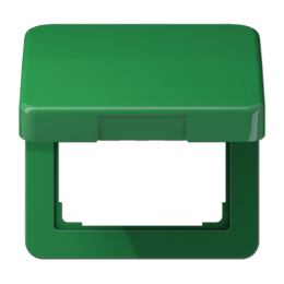 Coperchio a cerniera (con molla di richiamo) per prese e apparecchi con mascherina 50 x 50 mm, verde арт. CD590BFKLGN