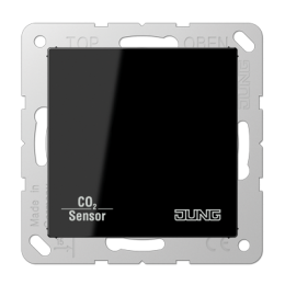 Termostato ambiente KNX con sensore CO2 e umidità aria con accoppiatore bus integrato e interfaccia per pulsanti, 2 canali, nero арт. CO2A2178SW