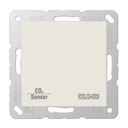 Termostato ambiente KNX con sensore CO2 e umidità aria con accoppiatore bus integrato e interfaccia per pulsanti, 2 canali, bianco арт. CO2A2178