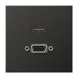 Connettore HDMI/VGA per il programma LS (comprensivo di supporto ad anello, fissaggio a vite), modelli in metallo, antracite арт. MAAL1173AN