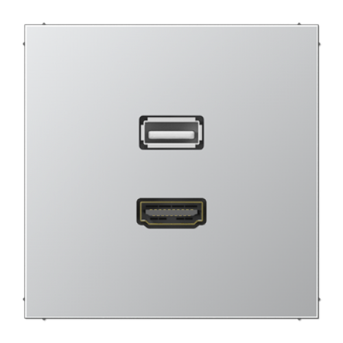 Connettore HDMI/USB per il programma LS (comprensivo di supporto ad anello, fissaggio a vite), modelli in metallo, alluminio арт. MAAL1163