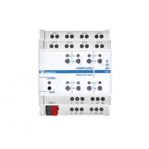УНИВЕРСАЛЬНЫЙ РЕЛЕЙНЫЙ АКТУАТОР 8 ВХОДОВ / 8 ВЫХОДОВ PLUS арт. IO08F01KNX