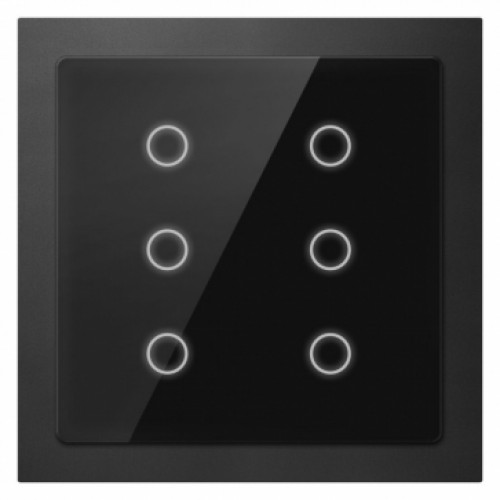 KNX Touch Panel Slim, 6 Buttons (Black)