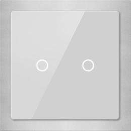 KNX Touch Panel Slim, 2 Buttons (Silver)