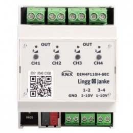DIM4F110H-SEC KNX Secure четырехместный интерфейс 1–10 В, ручное управление