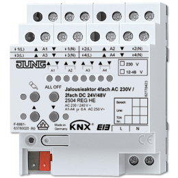 KNX 4-канальный привод управления жалюзи 230 В переменного тока, 2-канальный 24 В постоянного тока арт. 2504REGHE