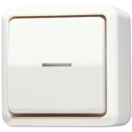 Switch di controllo a bilanciere illuminabile 10 AX 250 V~ con lampada fluorescente art. 90, Switch deviatore universale, bianco арт. 606KO5A