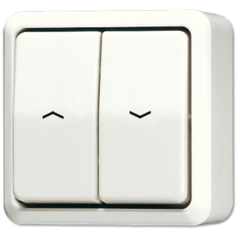 Switch per avvolgibili 10 AX 250 V~ con dispositivo contro il doppio azionamento, Pulsante 1 P, bianco арт. 639VA