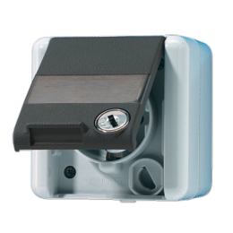 Socket SCHUKO® con chiusura di sicurezza, 2 chiavi e targhetta 22 x 48 mm арт. 820NAWSL