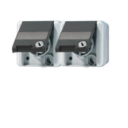 Socket SCHUKO® doppia, cablata 16 A 250 V~ per montaggio orizzontale con 2 chiusure di sicurezza арт. 8220NAWSL