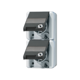 Socket SCHUKO® doppia, cablata 16 A 250 V~ per montaggio verticale con 2 chiusure di sicurezza арт. 822NAWSL