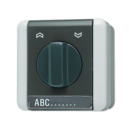 Switch c potenziometro rotativo per veneziane 10 AX 250 V~ c targhetta 9 x 50 mm commutatore, anche a pulsante, 2 P арт. 834.20W