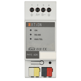 Шлюз KNX-RS485, поддержка кастомизации протокола, открытый интерфейс взаимодействия по Modbus, функция чтения/записи целевых значений до 4 бит, перевод сообщений шины RS485 и отправка в шину KNX для создания двунаправленной коммуникации.